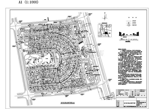 桂林市某居民区室外消火栓给水系统施工图设计CAD-图二