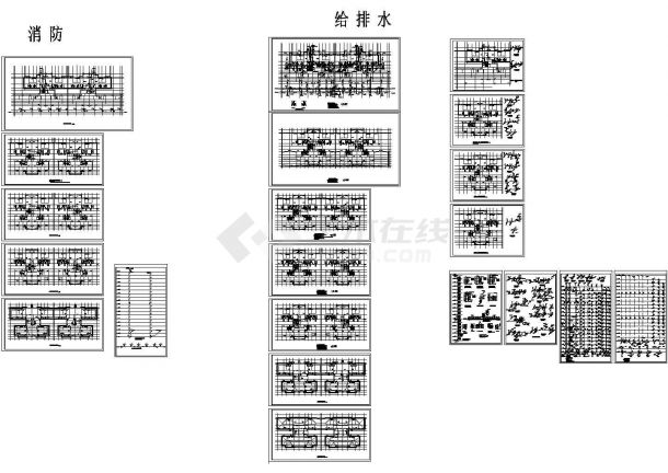 广东某十八层住宅给排水图纸CAD-图一