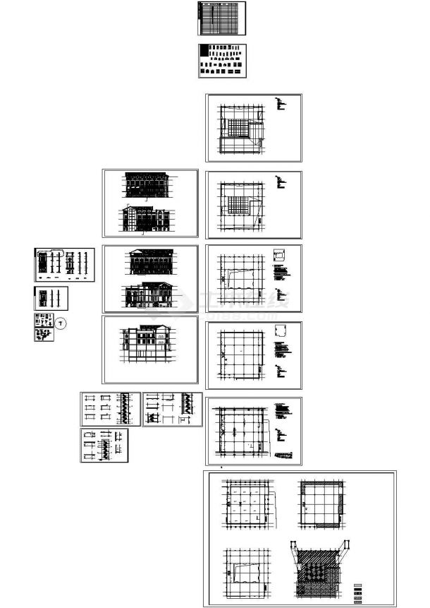 [重庆]某商业广场三层欧式商业用房建筑施工图（2号楼）CAD-图一