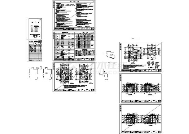 某三层砖混结构独立别墅设计cad全套建施图纸（含设计说明，含结构设计，含给排水设计）-图一