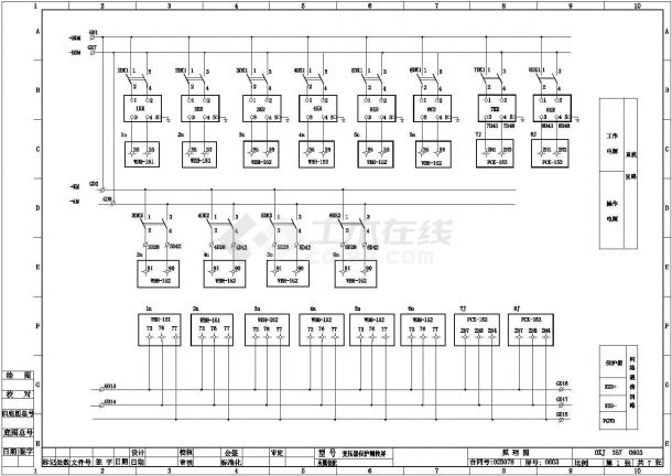 某型号35kv变压器二次综保系统原理设计工艺CAD图纸-图一