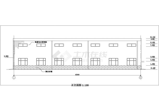 邢台市某工业区单层钢结构厂房全套建筑结构设计CAD图纸-图一