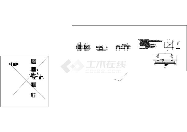 美丽乡村景观木亭施工图CAD-图一