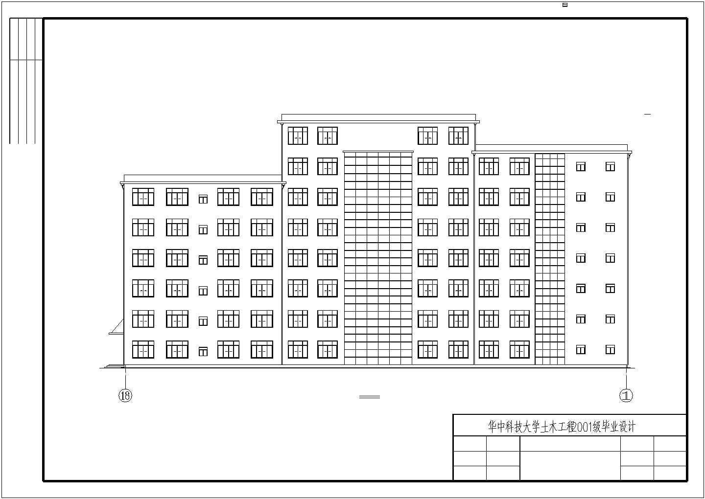 兰州市某大学8层钢混框架结构教学楼建筑结构设计CAD图纸