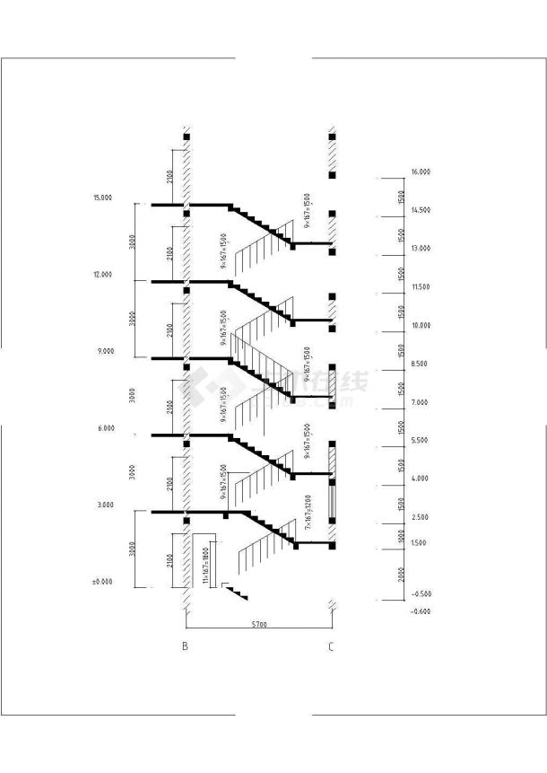 西安市某工厂3000平米6层砖混结构职工住宅楼建筑设计CAD图纸-图一