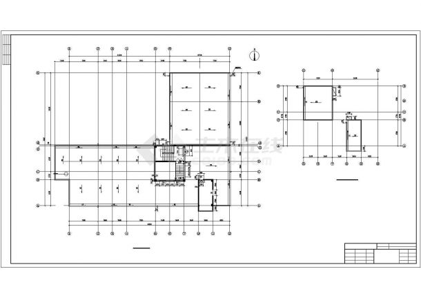 哈尔滨市某商业街3700平米4层框架结构商务酒店建筑结构设计CAD图纸-图二
