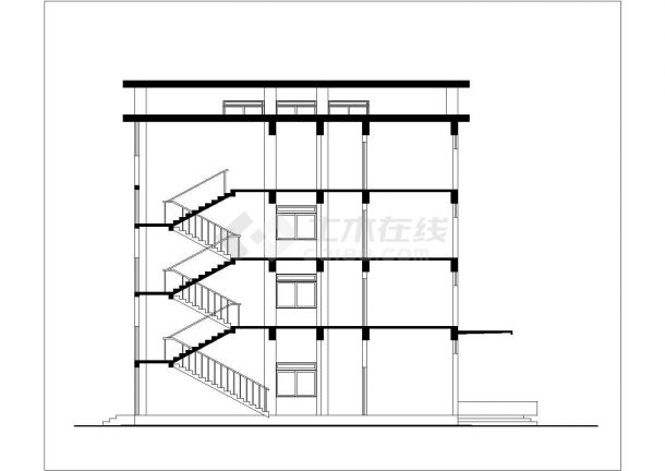 南宁市某高校2800平米四层钢混框架结构办公楼建筑结构设计CAD图纸-图一