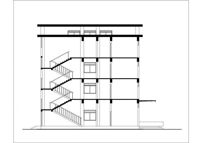 南宁市某高校2800平米四层钢混框架结构办公楼建筑结构设计CAD图纸_图1