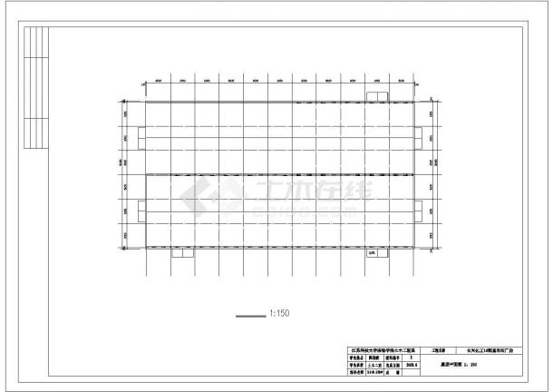 兰州市某工厂1780平米单层钢结构生产厂房建筑结构设计CAD图纸-图一
