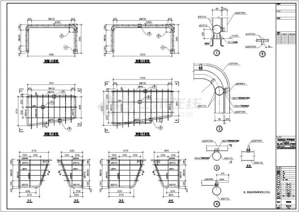 某工程雨蓬设计cad结构施工图（含2套设计）-图一