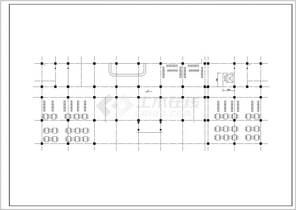 成都市某高校5700平米5层框架结构图书馆建筑结构设计CAD图纸-图一