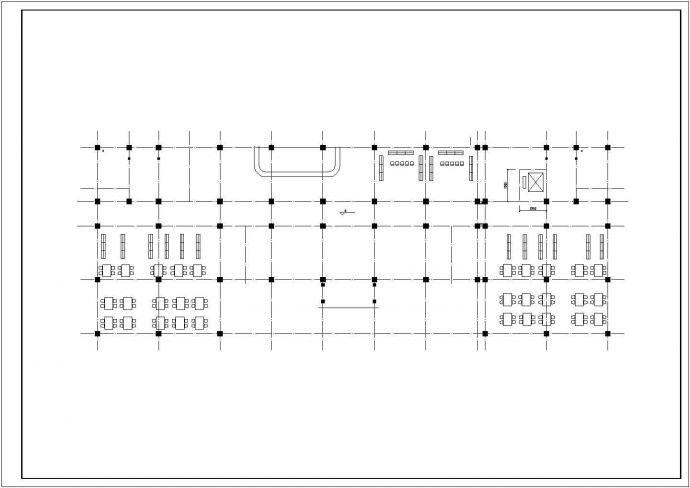 成都市某高校5700平米5层框架结构图书馆建筑结构设计CAD图纸_图1