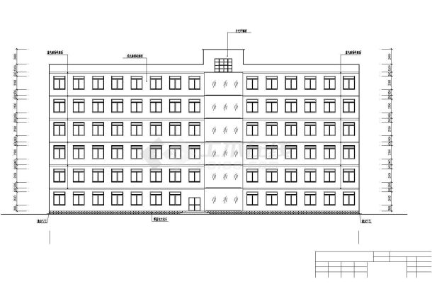 北京市昌平区某单位4400平米7层框架结构行政办公楼建筑设计CAD图纸-图二