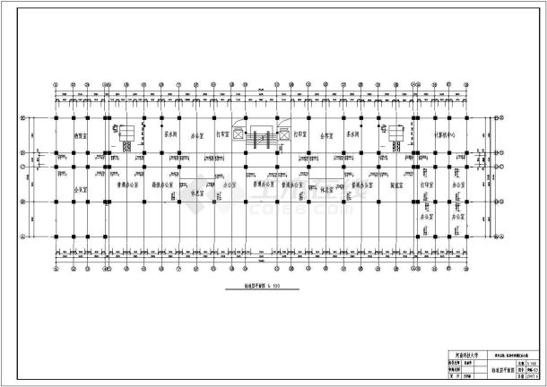南昌市某单位6900平米7层钢混结构行政办公楼建筑结构设计CAD图纸-图二