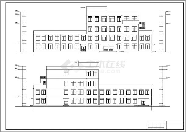 廊坊市某培训中心3500平米4层框架结构教学楼建筑结构设计CAD图纸-图一