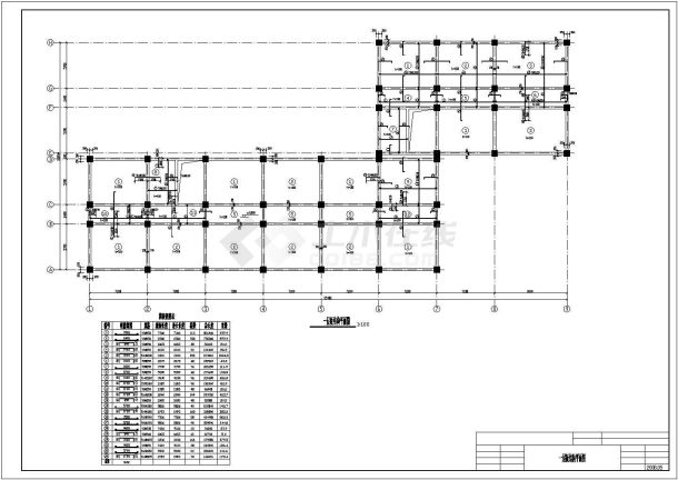 唐山市某公司6层框架结构办公楼建筑结构设计CAD图纸-图二