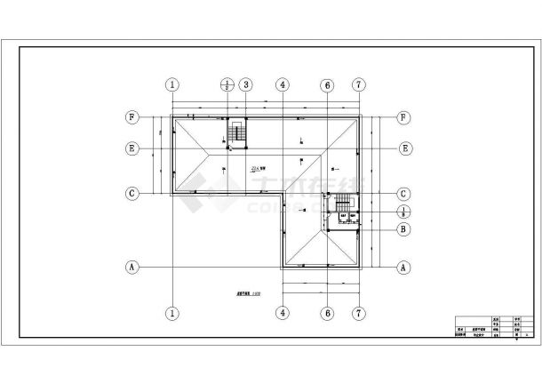 宿迁市某中学7200平米7层框架结构L型教学综合楼建筑结构设计CAD图纸-图二