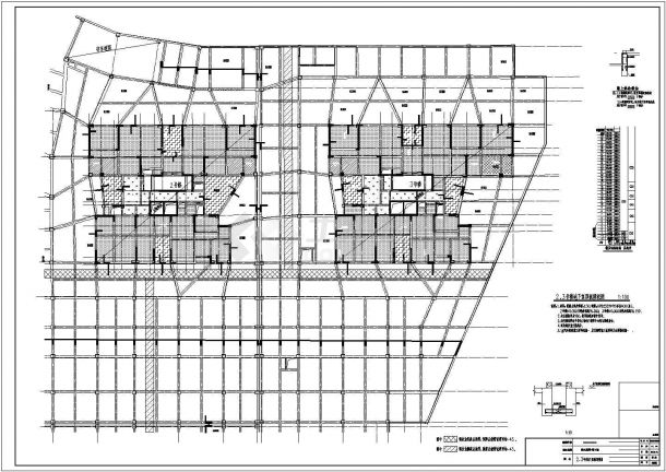 某地下二层剪力墙结构地下车库设计cad详细结构施工图-图一
