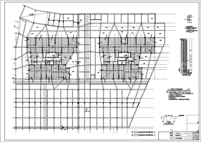 某地下二层剪力墙结构地下车库设计cad详细结构施工图_图1