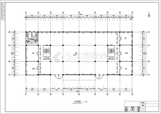 天津市某2500平米4层现浇框混结构百货商场建筑结构设计CAD图纸-图二