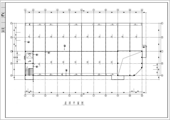 连云港某渔业公司2600平米3层框架结构办公楼建筑结构设计CAD图纸_图1