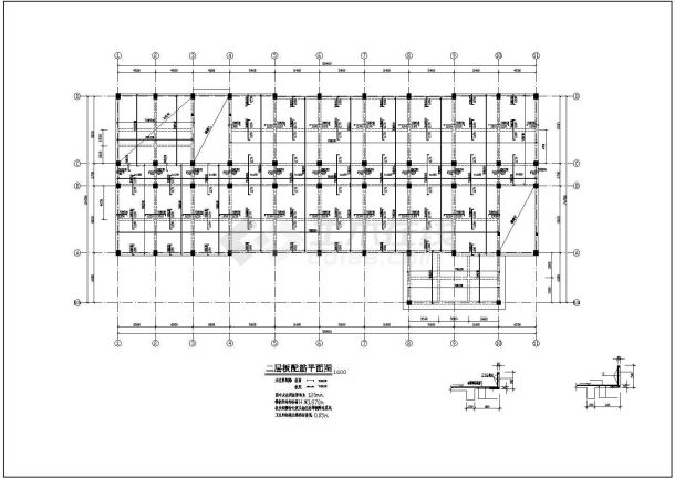 滁州市某中学5层现浇钢混框架结构教学楼结构设计CAD图纸-图二