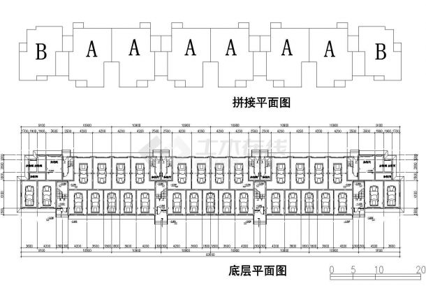 汾阳市某企业家属院6层砖混结构住宅楼全套建筑设计CAD图纸-图二