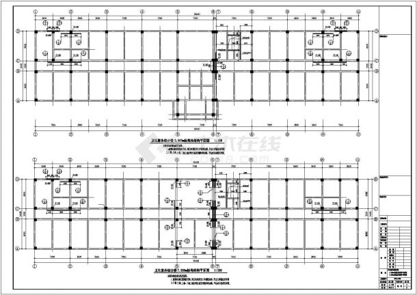 某地上四层框架结构服务中心结构改造设计cad全套结构施工图（含设计说明）-图二