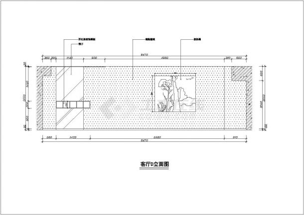 某现代中式红色风格住宅设计cad施工图-图二