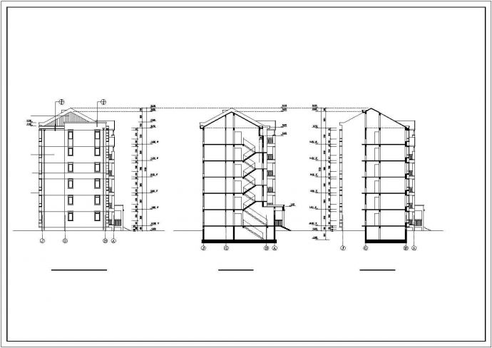 郑州天馨小区3100平米6层砖混结构住宅楼CAD建筑设计图纸（含阁楼）_图1