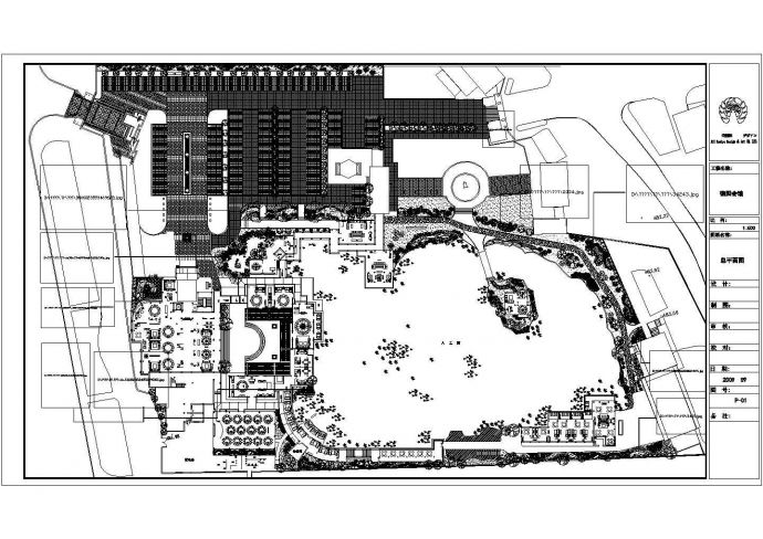 某高级别墅区景观规划设计cad 总平面方案图纸_图1