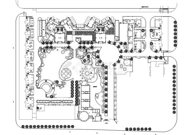 [深圳]现代花园式居住区景观设计施工图CAD-图一