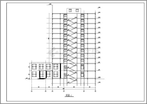某高层宾馆建筑设计cad全套施工图(包括总平面图)-图一