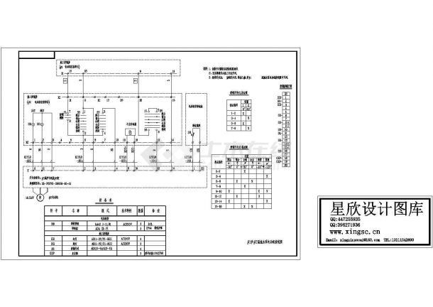 某型号溢流水泵电机接线电气原理设计CAD图纸-图一