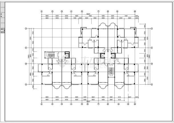 邯郸市富山花园小区6层住宅楼平面CAD设计图纸（含总平面图）-图一