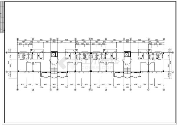 邯郸市富山花园小区6层住宅楼平面CAD设计图纸（含总平面图）-图二