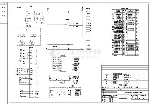 某型号35KV开关柜微机综合保护电气系统原理CAD图纸-图一