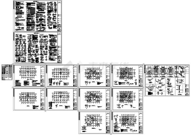 某六层框架住宅楼结构设计图，13张图纸。-图一