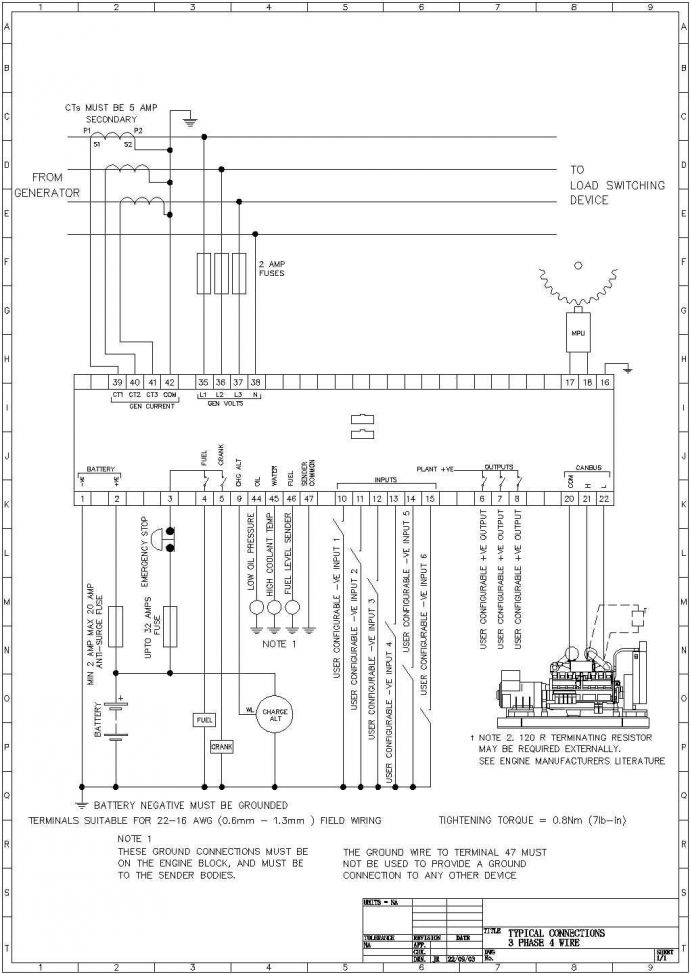 通用型号柴油发电机组并控制器系统原理CAD图纸_图1