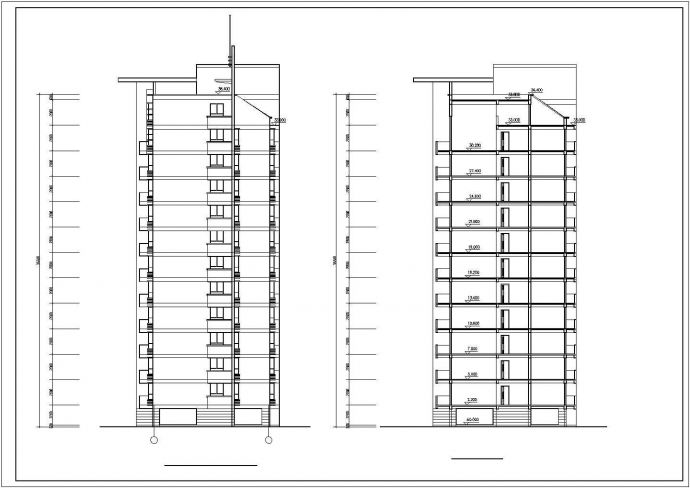 溧阳市某小区12层框架结构住宅楼平立剖面CAD设计图纸（含架空层）_图1