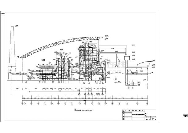 江苏某垃圾焚烧发电厂设计cad工艺流程图（标注详细）-图二