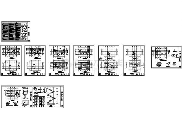 3层框架宿舍楼CAD结构施工图-图一