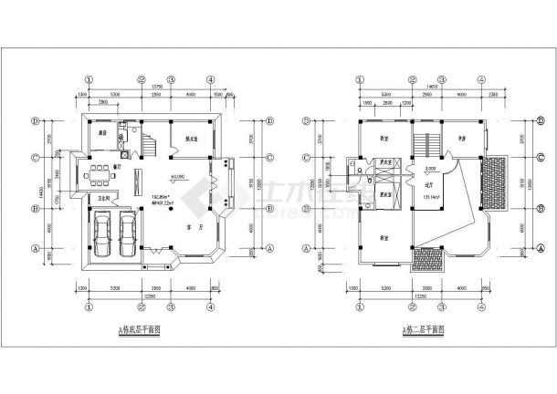 某框架结构三层独栋别墅设计cad全套建筑施工图（含效果图）-图一