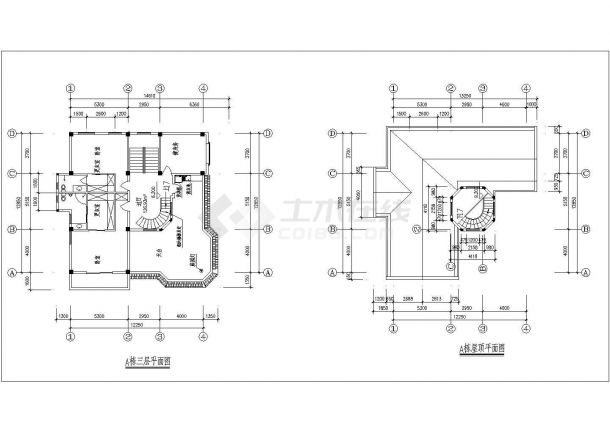 某框架结构三层独栋别墅设计cad全套建筑施工图（含效果图）-图二