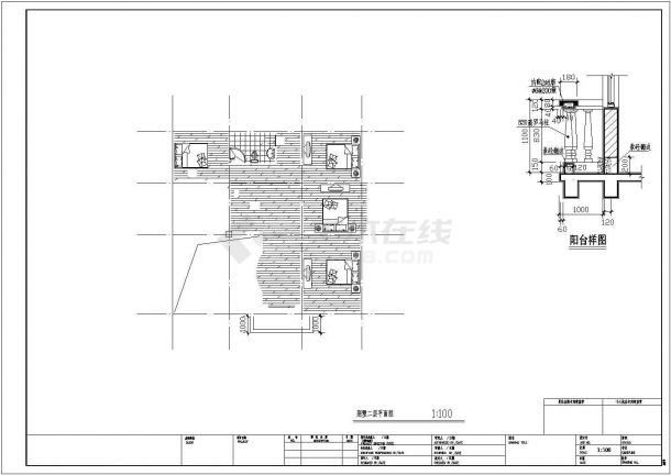 某两层框架结构单家独院式别墅设计cad全套建筑施工图（含设计说明，含效果图）-图二