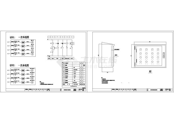 某工厂某电控柜系统接线原理示意设计工艺CAD图纸-图一