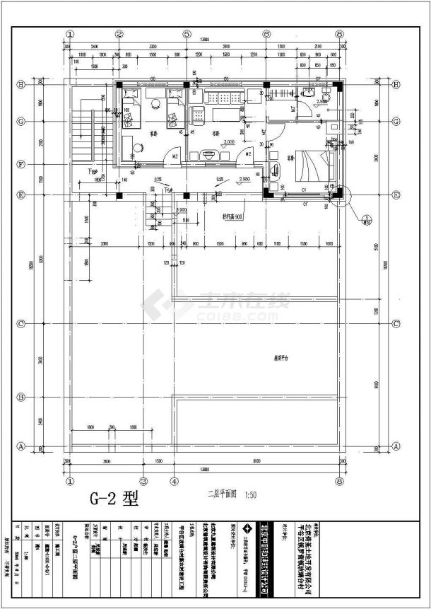 某地上二层框架结构高档别墅设计cad全套建施图（带总平面图）-图二