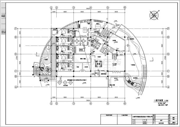 某框架结构二层带地下层会所设计cad全套建筑施工图（含效果图）-图二