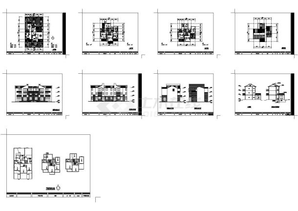 某三层砖混结构农民小康住宅设计cad全套建筑方案图（标注详细）-图一