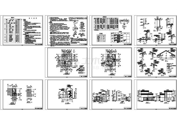 某三层砖混结构农民小康楼设计cad全套建筑施工图（含设计说明）-图一